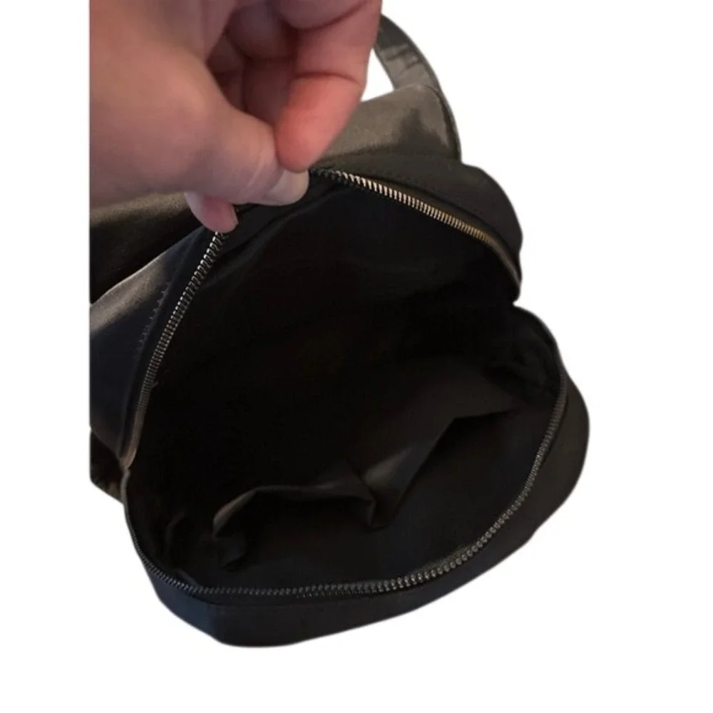 Black Nylon Mini Backpack Gold Hardware‎ Multi Pocket Travel Bag